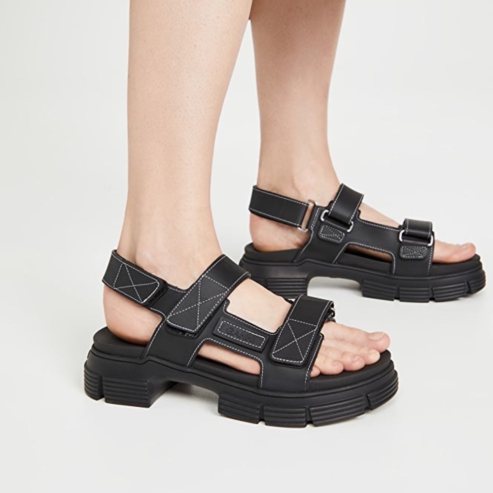 Ganni - Recycled Rubber Sandals